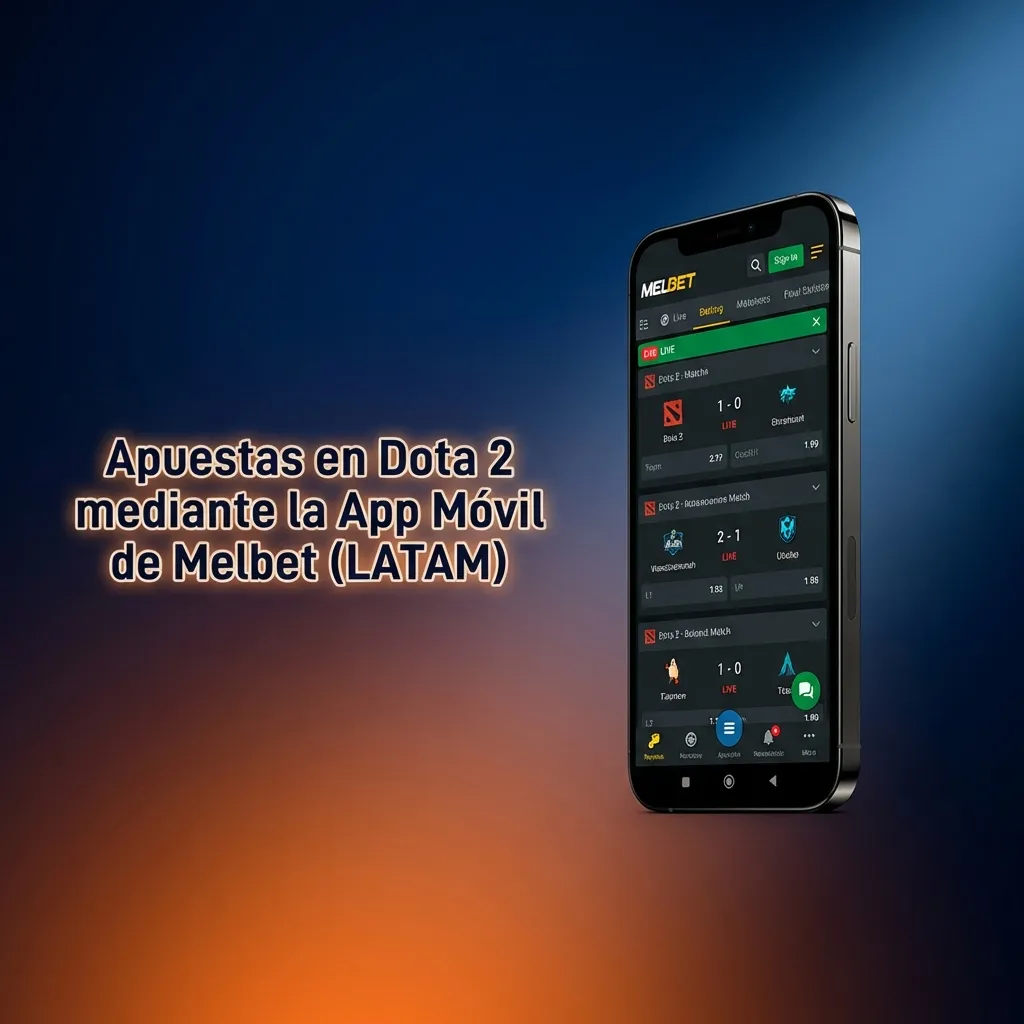 Melbet mobile app interface showing Dota 2 betting options and live match updates on smartphone screen