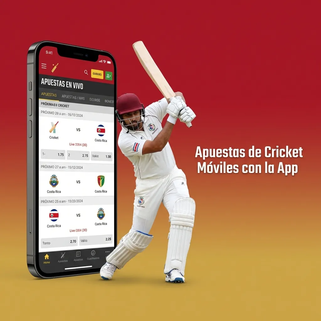 App móvil de apuestas de cricket disponible para Android e iOS con mercados en vivo y funciones de depósito