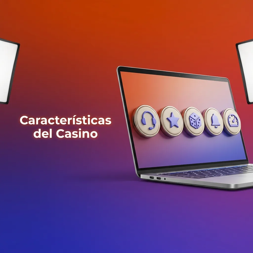 Casino platform showing fast payments, mobile app, 24/7 Spanish support, international license, and loyalty program features