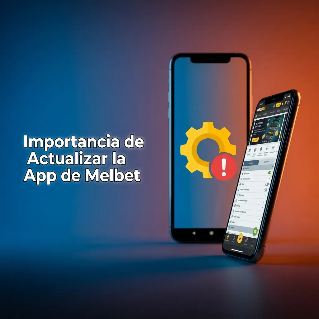 Smartphone showing Melbet app update screen with progress bar and security icons, highlighting improved speed and features