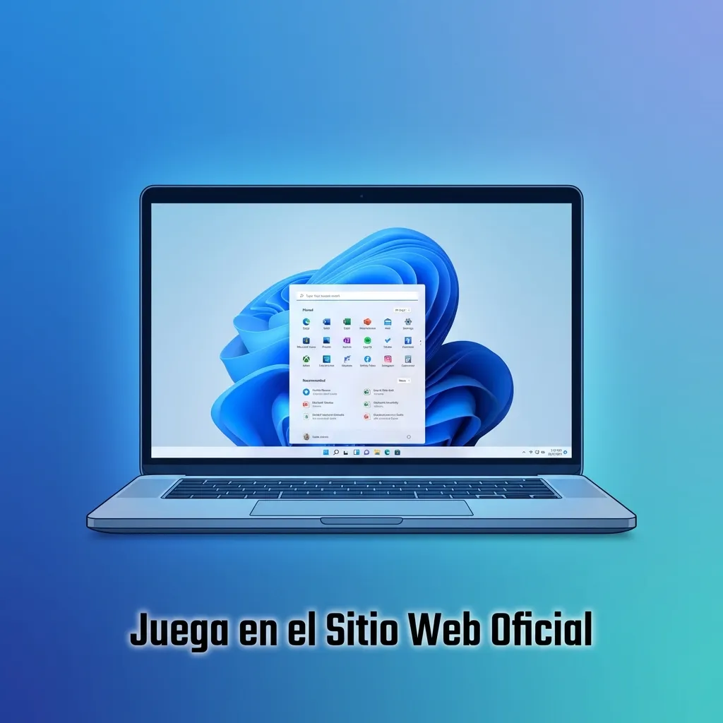 Persona usando laptop para acceder al sitio web oficial de apuestas y casino sin descargar aplicación