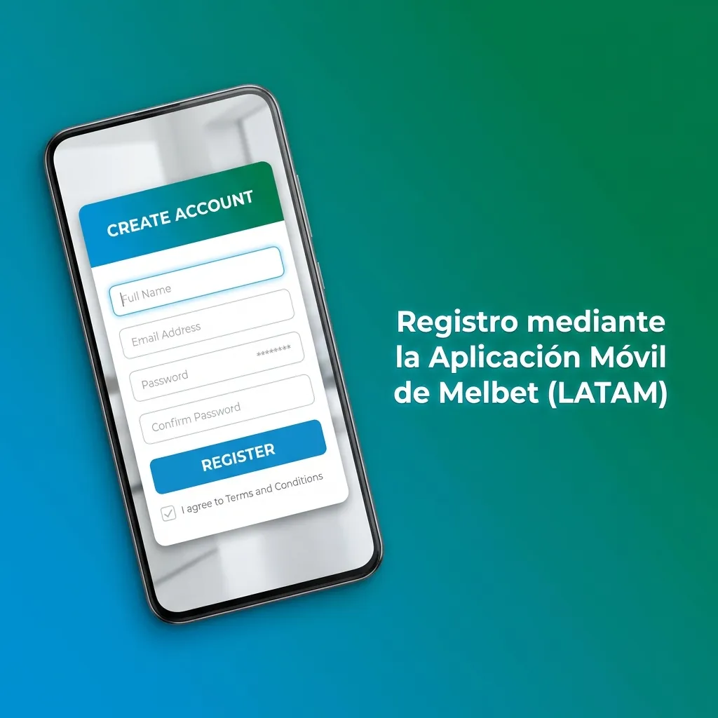 Persona usando smartphone para registrarse en la aplicación móvil Melbet con pasos de instalación y verificación